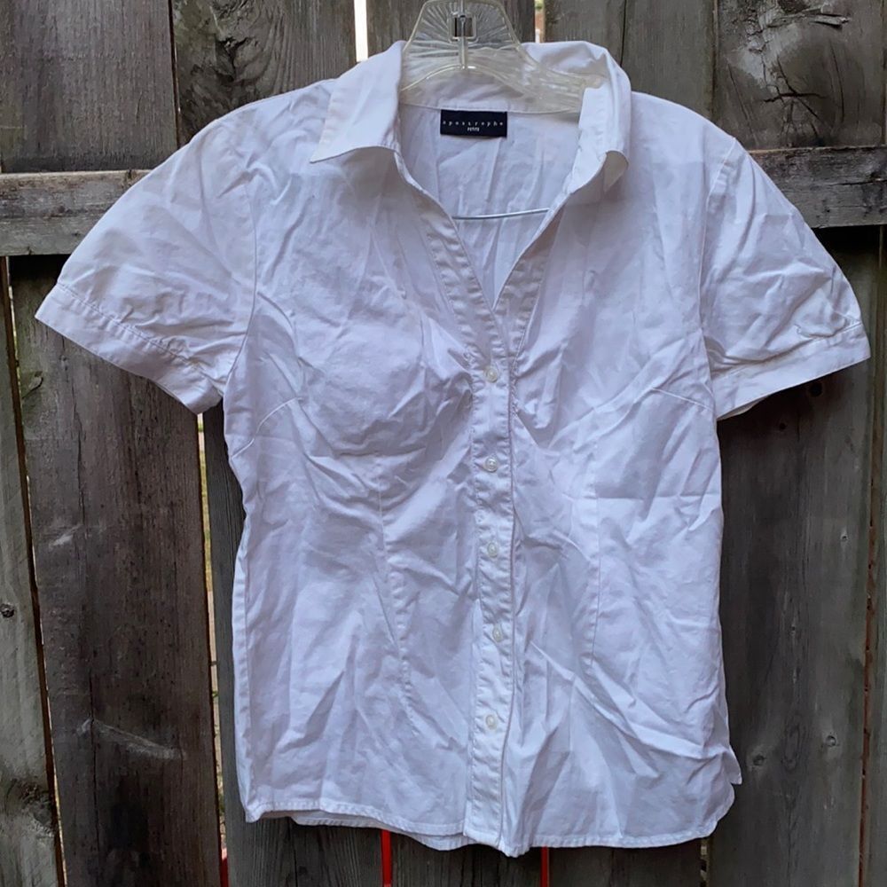 Apostrophe White button down shirt sz. S petite